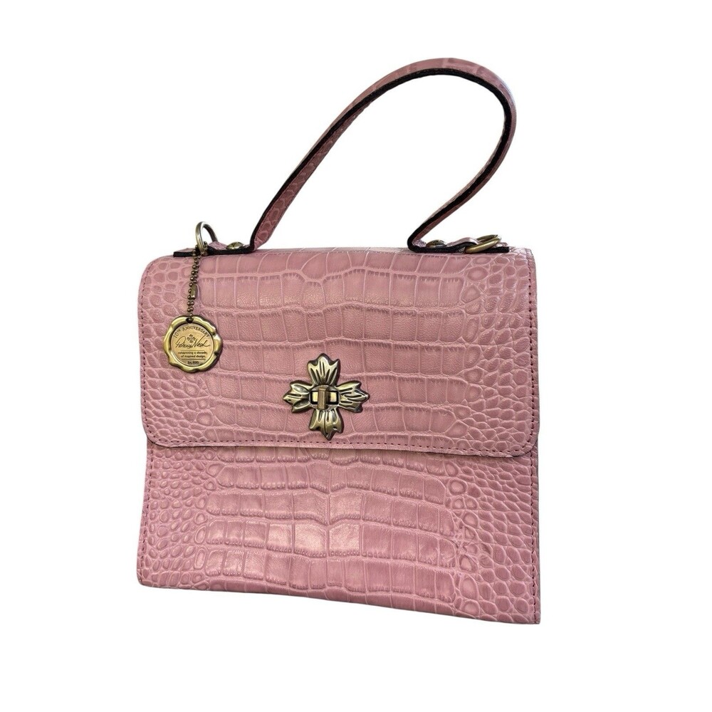 Patricia Nash Ellora Leather Multi-Compartment Satchel-Mauve-NWOT